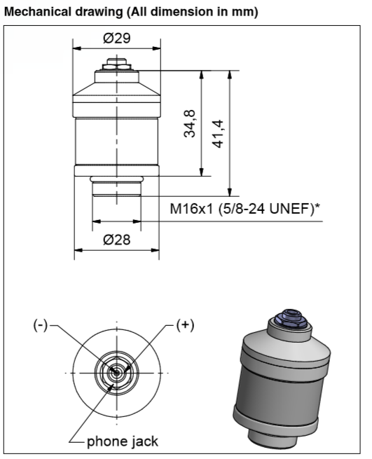 Ursprüngliche medizinische Sauerstoff-Sensor OOM102-1 Monosteckfassung O2-Zellen 3.5mm 0
