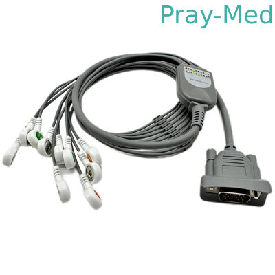 kaufen 10 Führung ECG Holter Cable Snap Connector Compatible Peking Meigaoyi MGY-02 Online-Herstellung