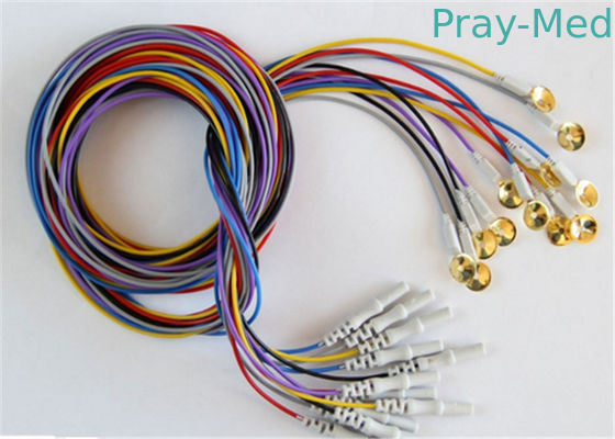 kaufen Bunte EEG Kabel mit dem Splitter, der die Schalen-Elektroden abschirmen den Draht optional überzieht Online-Herstellung