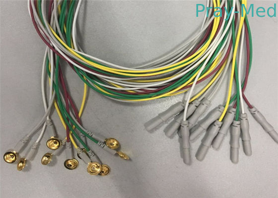 kaufen Goldenes überzogenes Elektroden EEG verkabelt 1.2m/1.5m Kabel-Material Längen-TPU Online-Herstellung