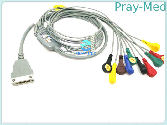 kaufen Kupfernes geduldiges Kabel des Leiter-ECG, Führung TPU ECG Holter Kabel-10/12 mit Verschluss Online-Herstellung