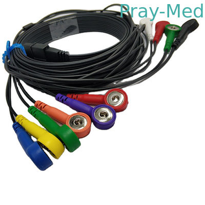 kaufen Schiller Ecg Holter Cable Compatible MS-12 des Blau-10 Jacke Führungs-Verschluss-TPU Online-Herstellung