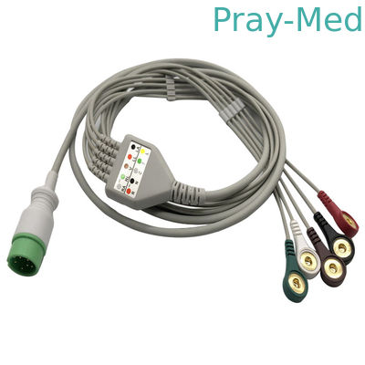 kaufen Kabel Zoncare Hwatime 2.6mm 6pin 5 Führungs-ECG mit Leitungsdrähten reißen Online-Herstellung