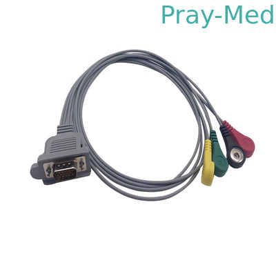kaufen DMS 4 geduldiges Verbindungsstück des Führungs-ECG Kabel-0.9m Holter Cable Snap Clip Banana Online-Herstellung