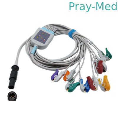 TPU-Jacke Mortara-EKG verkabelt 12 Führungs-Farbkennzeichnung Pin Hypertronix Connectos AHA/IEC