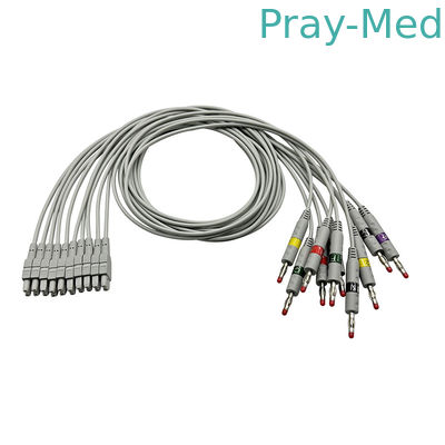 GE Marquette MAC EKG Leadwire mit Bananen / Klemm Adapter TPU 0.9M 2016032-001