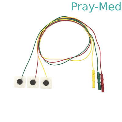 Kompatible Einweg-EKG-Leadwires Elektrode 3 Leads IEC Einzelpack