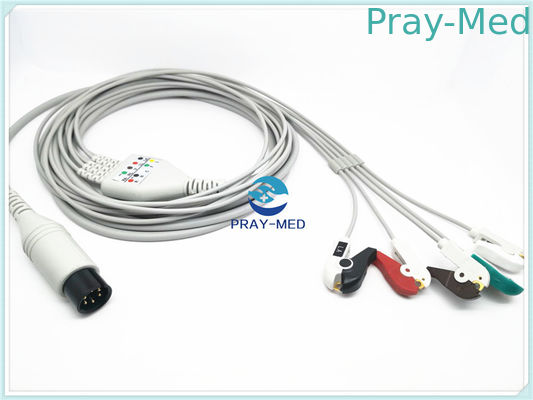 Führung Pin Welch Allyns 5 der Runden-6 Kabel 3.6m Grey White Color Zoll Ecg