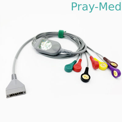 Führung Burdick ECG 1.1m Längen-7 Kabel-Leitungsdraht 7 Pin Snap Connector