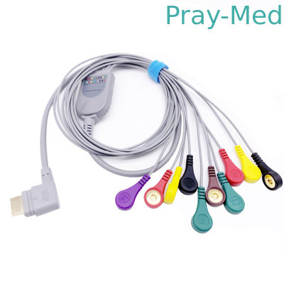 10 Kabel Führungs-Holter Lengths 1.1m ECG medizinisches Material Grau-TPU