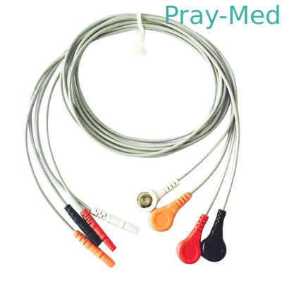 Verschluss Grey Color TPU-Jacke Spacelabs ECG Holter Cable 4 Führungs-Din1.5