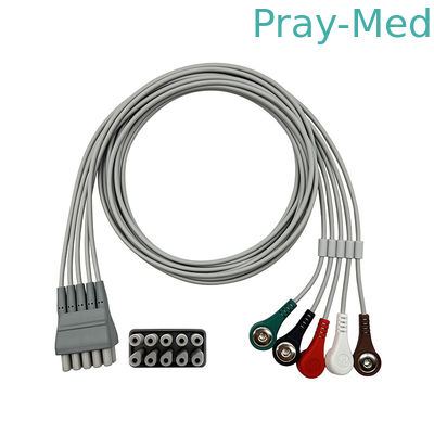 Führung Welchs Allyn ECG stellte 5 grauen TPU Zwilling Pin Connector des Draht-Verschluss-9293-059-50 ein